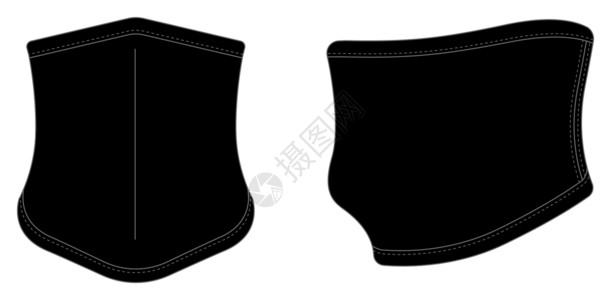 美国西部马里布颈部绑腿保暖矢量模板插图 blac设计图片