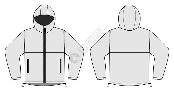 防风连帽外套大衣矢量图白色高清图片