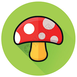 蘑菇图标蘑菇圈绿色平面 ico设计图片