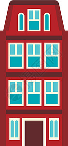 荷兰山墙房子平面样式中的房子图标设计图片
