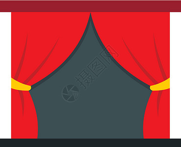 剧院图标红色舞台窗帘设计图片