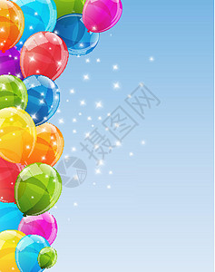 颜色有光泽的气球背景矢量图空气狂欢插图标签艺术礼物乐趣节日假期墙纸图片