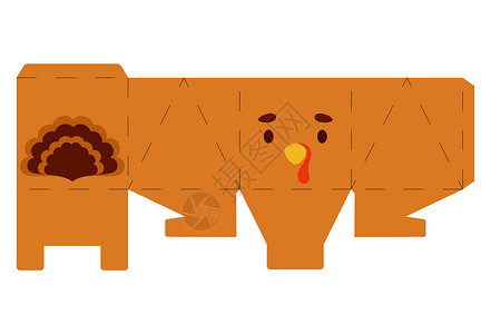 万圣节动漫图派对礼品盒火鸡设计 适合糖果小礼物面包店 包模板伟大的设计适用于任何目的生日婴儿送礼会浅圣诞节 矢量股票图设计图片