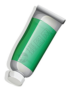 抹药膏一个绿色药盆的顶视图设计图片