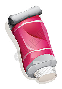 药用牙膏粉红色药盆的俯视图设计图片