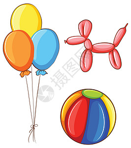 玩具球素材球和气球设计图片