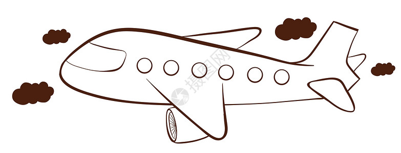 飞机往返白色剪贴引擎国际航空公司运输翅膀绘画天空设计图片