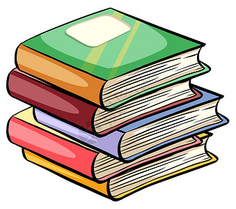 一堆书学习粉色床单小说黄色图书馆办公室紫色插图页数图片