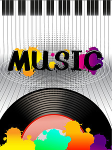 歌曲海报音乐娱乐录音机歌曲广告横幅墙纸乐器海报记录磁盘设计图片