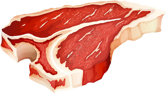 骨量美食牛肉食物绘画食品烹饪红肉白色营养卡通片高清图片