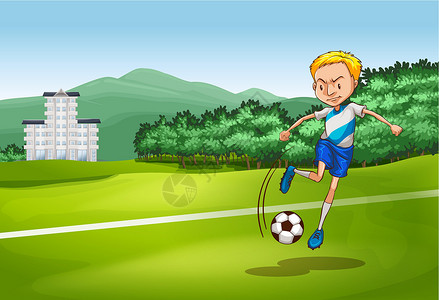 足球公园足球乐趣场景运动员风景草地男人公园力量卡通片法庭设计图片