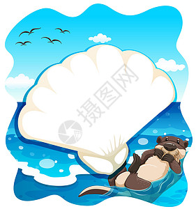 欧亚水獭西奥特热带海洋异国卡通片海獭风景动物水族馆哺乳动物荒野设计图片