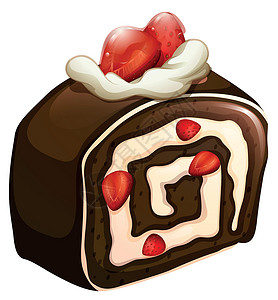 草莓瑞士卷草莓巧克力蛋糕卷设计图片