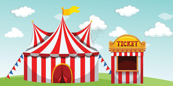 帐篷元素马戏团帐篷和售票处设计图片