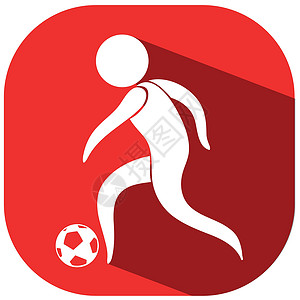 红色背景上的足球图标背景图片