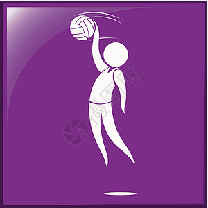 手球标识紫色背景上的手球图标活动艺术贴纸运动徽章插图夹子闲暇娱乐游戏设计图片