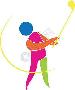 高尔夫活动彩色高尔夫图标设计图片