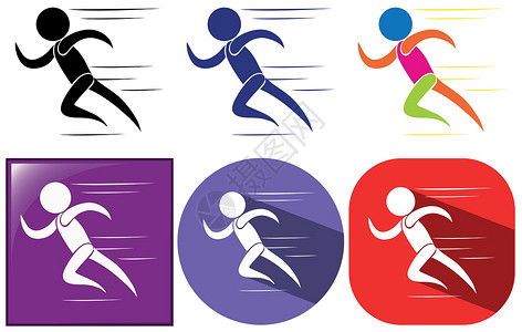 运动员图标三种设计中的运行图标设计图片