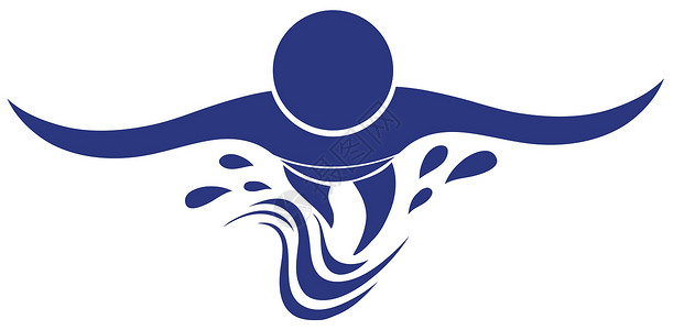 蓝色科罗拉多游泳图标高清图片