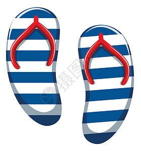 沙滩装一双蓝色条纹凉鞋设计图片