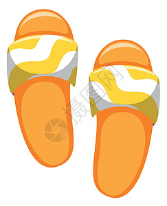 丁字裤橙色沙滩凉鞋设计图片