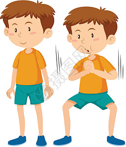 箭步蹲做深蹲练习的男孩活动闲暇男生运动夹子娱乐力量肌肉插图运动员设计图片