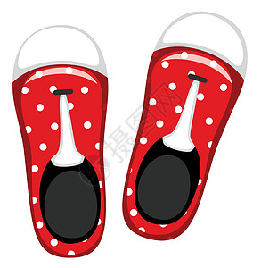 红鞋对等凉鞋鞋类圆点绘画丁字裤红色夹子艺术小路插图设计图片