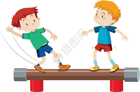 操场跳绳站在天平上的男孩设计图片
