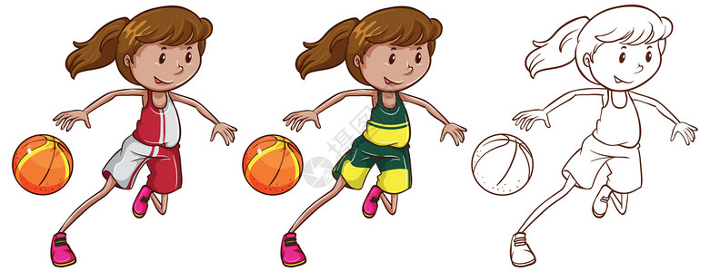 篮球模板女子篮球运动员起草角色设计图片