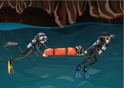 海里潜水地下洞室救援现场设计图片