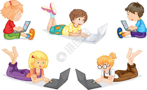 5m图片带笔记本电脑的孩子女士艺术品卡通片孩子们女孩草图头发绘画游戏技术设计图片