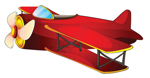 卡通红色飞机飞机桁架卡通片飞行员车辆螺旋桨玩具绘画剪贴草图红色设计图片