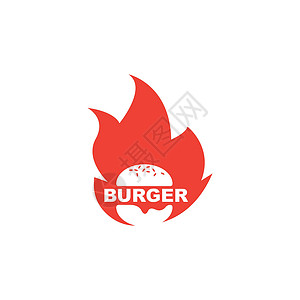 火瓢牛肉汉堡图标矢量图设计午餐营养芝士食物牛肉油炸餐饮餐厅火焰插图设计图片
