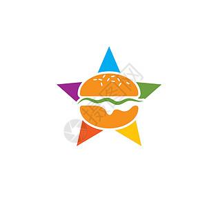 少吃零食汉堡图标矢量图设计芝士面包餐饮营养盘子菜单牛肉洋葱星星咖啡店设计图片