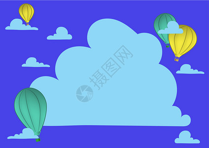 热气球装饰素材热气球插图飞越云层到达新的目的地 齐柏林飞艇漫游天空去更远的地方太阳森林卡通片天空日落动物季节自然图形土地设计图片