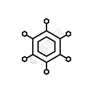 六角形线性图标 六边形概念笔画符号设计背景图片