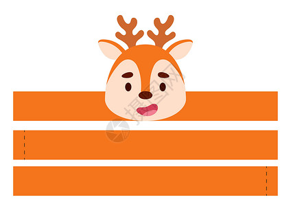 Diy面具可打印的鹿纸皇冠 生日圣诞节迎婴派对的 Diy 剪彩派对丝带模板 有趣的娱乐配件 打印切割和胶水 矢量股票图设计图片