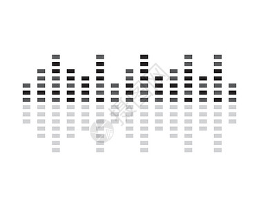 数字收音机声波矢量图标插图设计玩家均衡器脉冲波形海浪技术艺术派对工作室体积设计图片