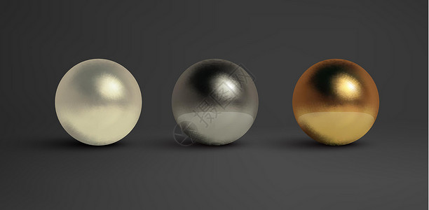 珍珠矢量抽象金属球集 珍珠黑金属 黄铜 银 黑色矢量金色球体孤立对象 镀铬物球形银金属球魅力珊瑚按钮胶原石头塑料头发凝胶珠宝金子设计图片