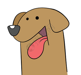 舌头暴露卡通快乐狗用舌头伸出它制作图案矢量设计图片