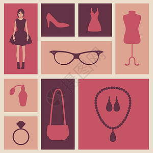珠宝女人时尚icon美妆背景设计图片