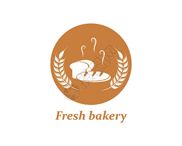 圆白面包面包店徽标矢量图糕点面粉烘烤盘子小麦蛋糕粮食小吃营养脆皮设计图片