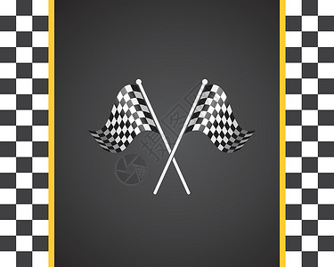 徽风古韵automotif 插图 vecto 的赛车旗帜图标优胜者竞赛运动正方形速度标识力量胜利车速棋盘设计图片