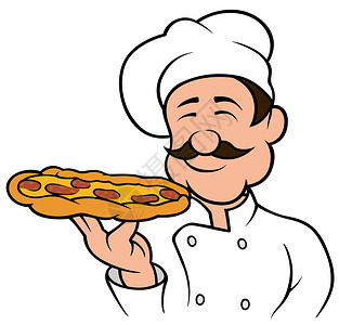 早餐店LOGO比萨厨师性格卡通片面包美食家草图早餐帽子吉祥物职业烹饪晚餐设计图片