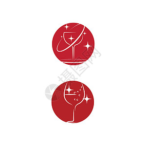 葡萄酒标志模板矢量符号杯子酒吧白色酒厂假期酒精标签瓶子酒杯餐厅背景图片