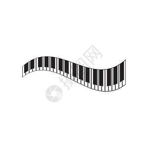 钢琴标志和符号矢量标识笔记音乐歌曲钥匙商业乐器店铺插图标签设计图片