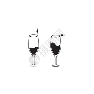 葡萄酒标志模板矢量符号酒杯瓶子玻璃酒精假期食物酒厂菜单标签餐厅背景图片