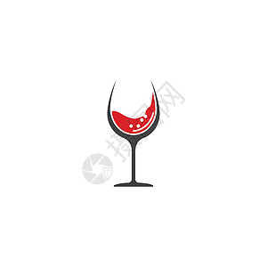 葡萄酒标志模板矢量符号食物餐厅瓶子杯子酒厂红色酒精假期菜单标签背景图片