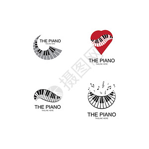 钢琴标志设计模板餐厅标识吉他低音菜单音乐会旋律咖啡店娱乐酒精设计图片
