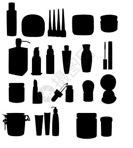 餐具图标范围广泛的化妆品罐设计图片